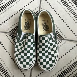 Like New Vans Classic Slip-On Checkerboard Shoe color theory, green sneaker
